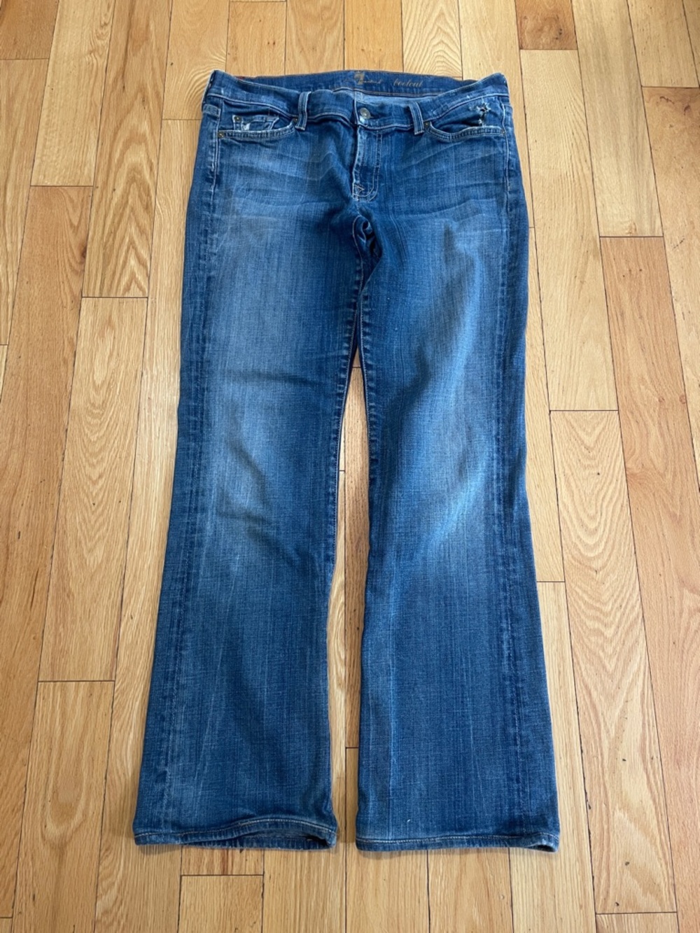 7 For All Mankind Dark Blue Flared Jeans